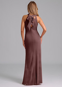 Azazie Doretta Bridesmaid Dresses Espresso Mermaid Pleated Velvet Dress image6