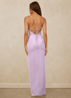 Christian Siriano Bridal for Azazie 1003 Bridesmaid Dresses Frosted Lilac Sheath One Shoulder Chiffon Dress image2