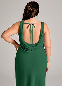 Azazie Rylina Bridesmaid Dresses Dark Green Mermaid Pleated Chiffon Dress image12