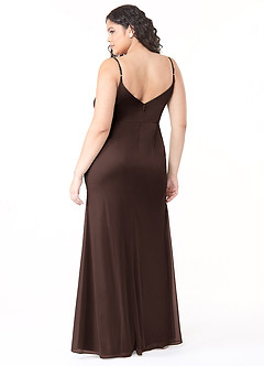 Azazie Deandra Bridesmaid Dresses Ganache Mermaid Pleated Mesh Dress image6