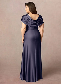 Azazie Branford vestidos de madre de la novia Vestido de Tormenta de Satén Elástico de Corte En A con Plisado image10