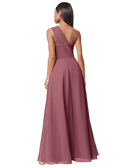 Azazie Ashley Abiti da Damigella Abito A-Line in Chiffon Drappeggiato Rosa Del Deserto image2