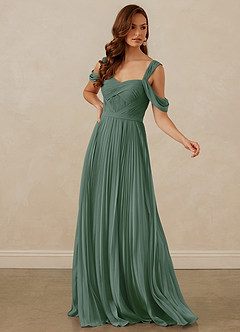 Christian Siriano Bridal for Azazie 1013 Bridesmaid Dresses Eucalyptus A-Line Off the Shoulder Chiffon Dress image7