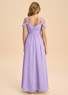 Azazie Lianne Junior Lilac A-Line Off the Shoulder Chiffon Dress image7