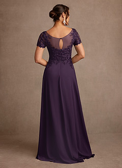 Azazie Alva Mother of the Bride Dresses Plum A-Line Lace Dress image3