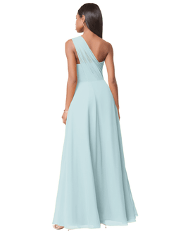 Azazie Ashley Bridesmaid Dresses Mist A-Line Ruched Chiffon Dress image2