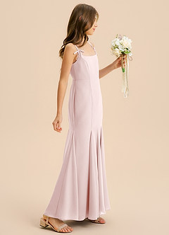 Azazie Evey Junior Jurk van Chiffon met Zeemeermin Geplooid Blozend Roze image5