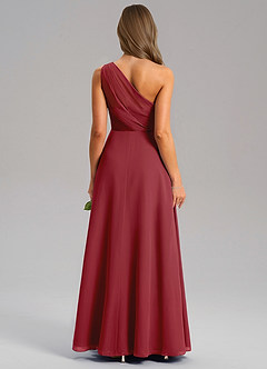 Azazie Phaedra Jurken voor bruidsmeisjes Jurk van Chiffon met A-Lijn One-Shoulder Granaatappel image10