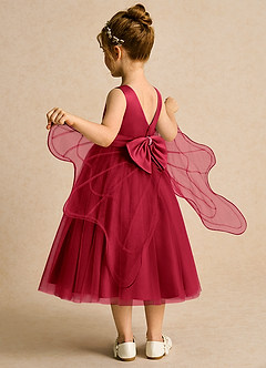 Azazie Pear Flower Girl Dresses Scarlet Ball-Gown Bow Tulle Dress image5