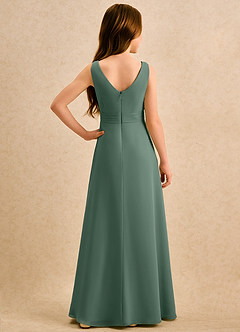 Azazie Chibi Girls Formal Flower Girl Dresses Eucalyptus A-Line Pleated Chiffon Dress image2