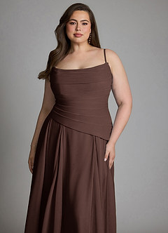 Azazie Gabriela Bridesmaid Dresses Ganache A-Line Corset Chiffon Dress image23
