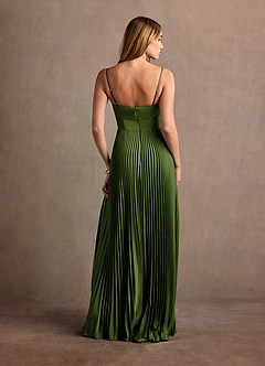 Tyla Olive Green Pleated Maxi Dress image5