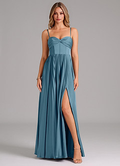 Azazie Tyla Bridesmaid Dresses Bermuda A-Line Sweetheart Neckline Stretch Satin Dress image1