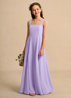 Azazie Tater Girls Formal Flower Girl Dresses Lilac A-Line Pleated Chiffon Dress image1