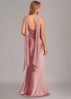 Azazie Pelagia Suknie dla druhen Syrena Gorset Satyna elastyczna Do ziemi Sukienka image4