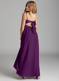 Azazie Zeya Junior Grape A-Line Chiffon Dress image5