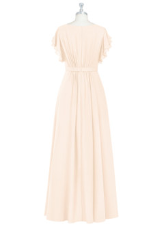 Azazie Daphne Modest Bridesmaid Dresses A-Line Ruffled Chiffon Floor-Length Dress image35