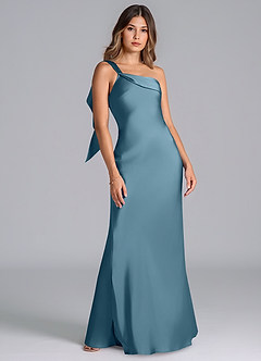 Azazie Driea Brudtärnklänningar Klä av Sjöjungfru i Stretch Satin Ena axeln Bermuda image7