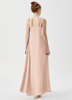 Azazie Rosey Junior Blushing Pink A-Line Sweetheart Neckline Stretch Satin Dress image2