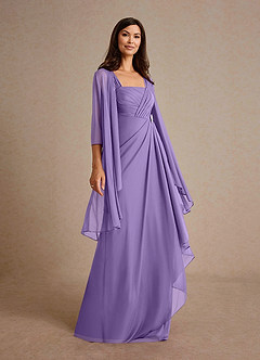 Azazie Clinton Mother of the Bride Dresses Tahiti A-Line Pleated Mesh Dress image2