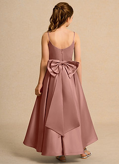 Azazie Sweets Girl Blumenmädchenkleider A-Linie Plissee Matte Satin Kleid Zedernrose image2