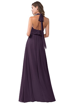 Azazie Landry Bridesmaid Dresses Plum A-Line Pleated Mesh Dress image2