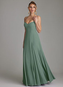 Azazie Imani Bridesmaid Dresses Eucalyptus A-Line Sweetheart Neckline Chiffon Dress image6