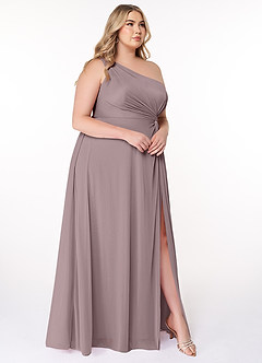 Azazie Brooke Bridesmaid Dresses Dusk A-Line One Shoulder Mesh Dress image9