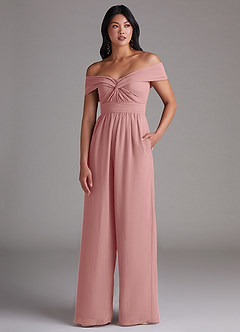 Azazie Lamara Dusty Rose Chiffon Bridesmaid Dresses | Azazie