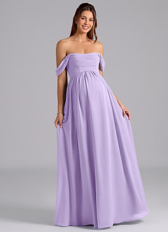 Azazie Saige Maternity Bridesmaid Dresses A-Line Pleated Chiffon Floor-Length Dress image4