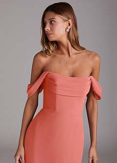 Azazie Saige Suknie dla druhen Linia A Zza ramienia Szyfon Do ziemi Sukienka image5