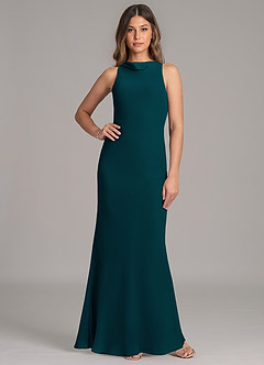 Azazie Allettie 신부 들러리 드레스 인어 쉬폰 바닥 길이 드레스 image1