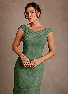 Azazie Aberdeen Klänningar till brudens mor Klä Tubklänning i Blommig Utbrändhet Plisserad Eukalyptus image5