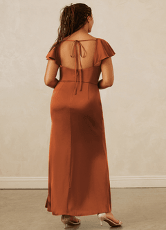 Christian Siriano Bridal for Azazie 1005 Bridesmaid Dresses Cinnamon Sheath Sweetheart Neckline Stretch Satin Dress image15