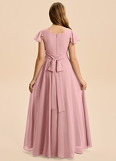 Azazie Cady Junior Dusty Rose A-Line Pleated Chiffon Dress image2