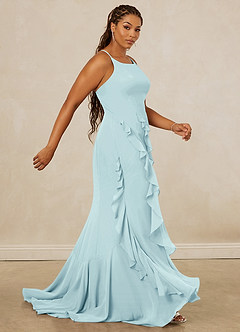 Christian Siriano Bridal for Azazie 1006 Robes de demoiselle d'honneur Robe Sirène en Mousseline de soie Rayé Verre De Mer image13