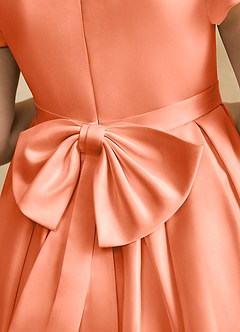 Azazie Pearl Flower Girl Dresses Sunset Ball-Gown Pleated Matte Satin Dress image8