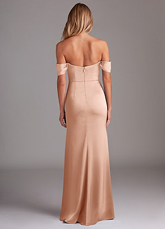 Azazie Saige Brautjungfernkleider Etui Schulterfrei Stretch-Satin Kleid Roségold image10