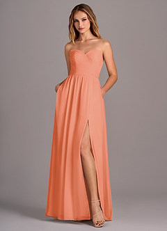 Azazie Joni Bridesmaid Dresses Sunset A-Line Strapless Chiffon Convertible Dress image6