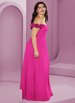 Barbie ♥ Azazie Bridesmaid Dresses Barbie Pink A-Line Off the Shoulder Chiffon Convertible Dress image18