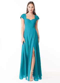 Azazie Hainsly Final Sale Jade A-Line Sweetheart Neckline Chiffon Dress image1