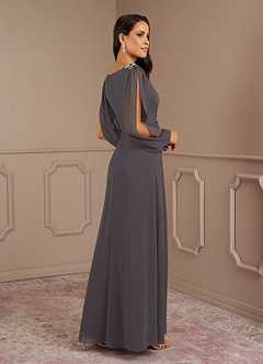 Azazie Gypsy Mother of the Bride Dresses A-Line V-Neck Sequins Chiffon Floor-Length Dress image4