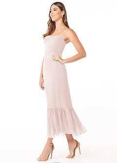 Azazie Justina Final Sale Rose Petal A-Line Sweetheart Neckline Chiffon Dress image3