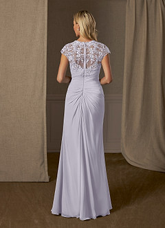 Azazie Birdie Mother of the Bride Dresses Fog A-Line Queen Anne Sequins Chiffon Dress image9