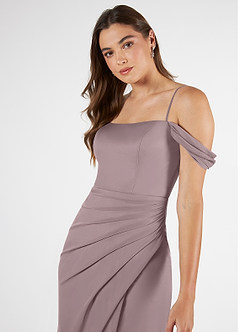 Azazie Kit Bridesmaid Dresses Dusk Mermaid Off the Shoulder Mesh Dress image6