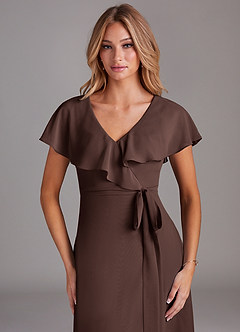 Azazie Lainey Abiti da Damigella Abito A-Line in Chiffon Con Tasche Ganache image6