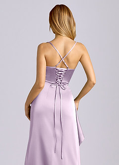 Azazie Sarai Suknie dla druhen Osłona Gorset Satyna elastyczna Do ziemi Sukienka image2