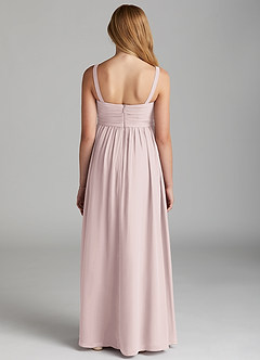 Azazie Chanel Junior Jurk van Chiffon met A-Lijn Sweetheart Halslijn Blozend Roze image4