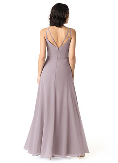 Azazie Janine Bridesmaid Dresses Dusk A-Line V-Neck Chiffon Dress image4