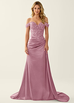 Nerine Dusty Pink Lace Corset Lace Up Back Mermaid Prom Dress image3
